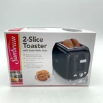 Sunbeam 2-SLICE Toaster Extra-wide Slot Black Bagel Cancel Crumb Tray TSSBTR2SLB. Fixed Price $39.95.