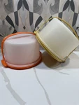 Tupperware Harvest Gold & Orange Round Cake Carrier W/ Handle 684-5 683-5 624-21. Fixed Price $29.77.