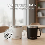 Insulated Stainless Steel Coffee Mug With Leakproof Lid, Set 2. Fixed Price $27.99.