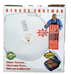George Foreman Champ Lean Mean Fat Grilling Machine GR10AWHT White, New. Fixed Price $44.99.