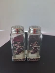 Ganz EL0565 Tea Pot Salt & Pepper Shaker Set Clear Glass Silver Accents. Fixed Price $20.00.