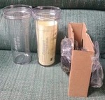 2 Cuisinart Smoothie Travel Cups & Lids 16OZ (nib). Fixed Price $19.79.