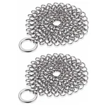 2PCS Stainless Steel Cast Iron Cleaner Chain Mail Scrubber Kitchen Cookware B440. Fixed Price $10.99.